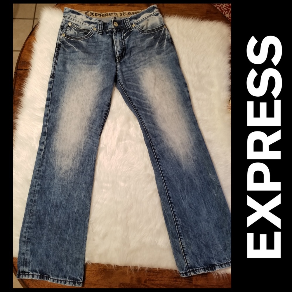 Express Jeans White Washed Jeans- Classic Fit